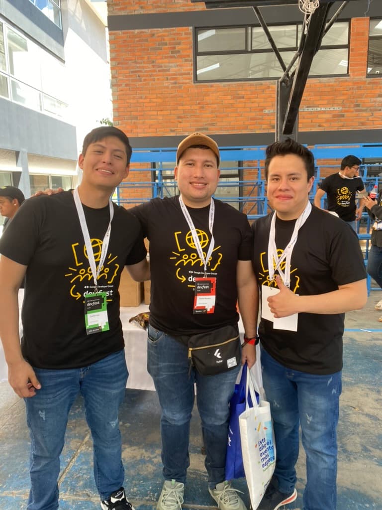 Organizers in DevFest shirts